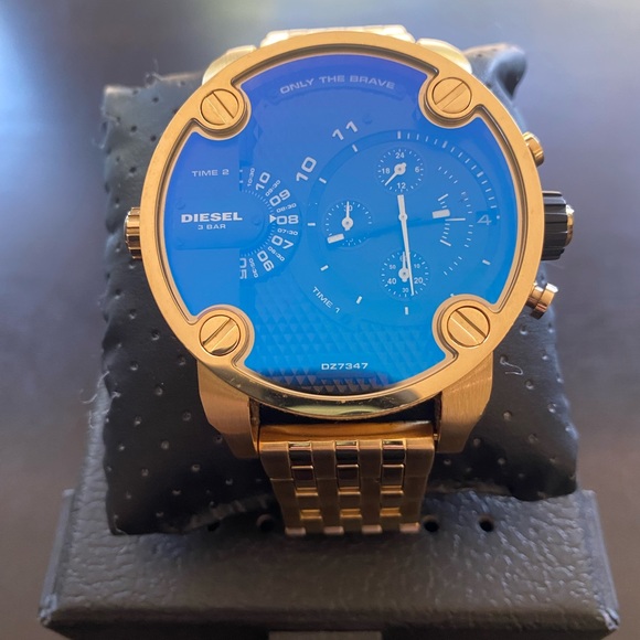 Accessories Mens Diesel Mr Daddy Gold Big Face Watch Dz7347 Poshmark